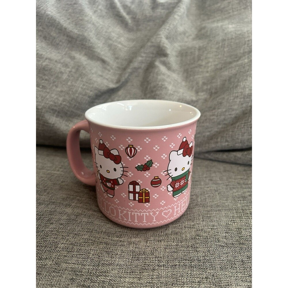 Silver Buffalo Sanrio Hello Kitty Christmas Sweater Mug 20 Oz Pink